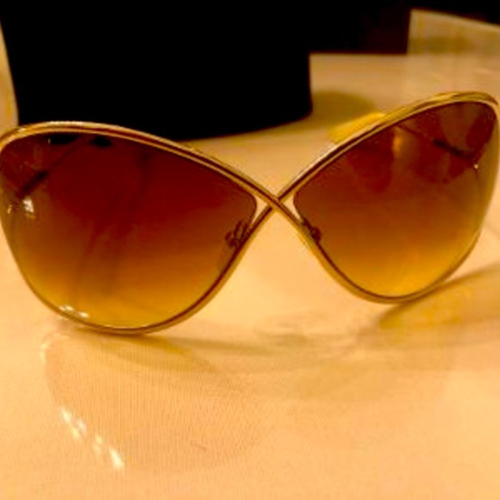 TOM FORD MIRANDA OVERSIZED GOLD SUNGLASSES
